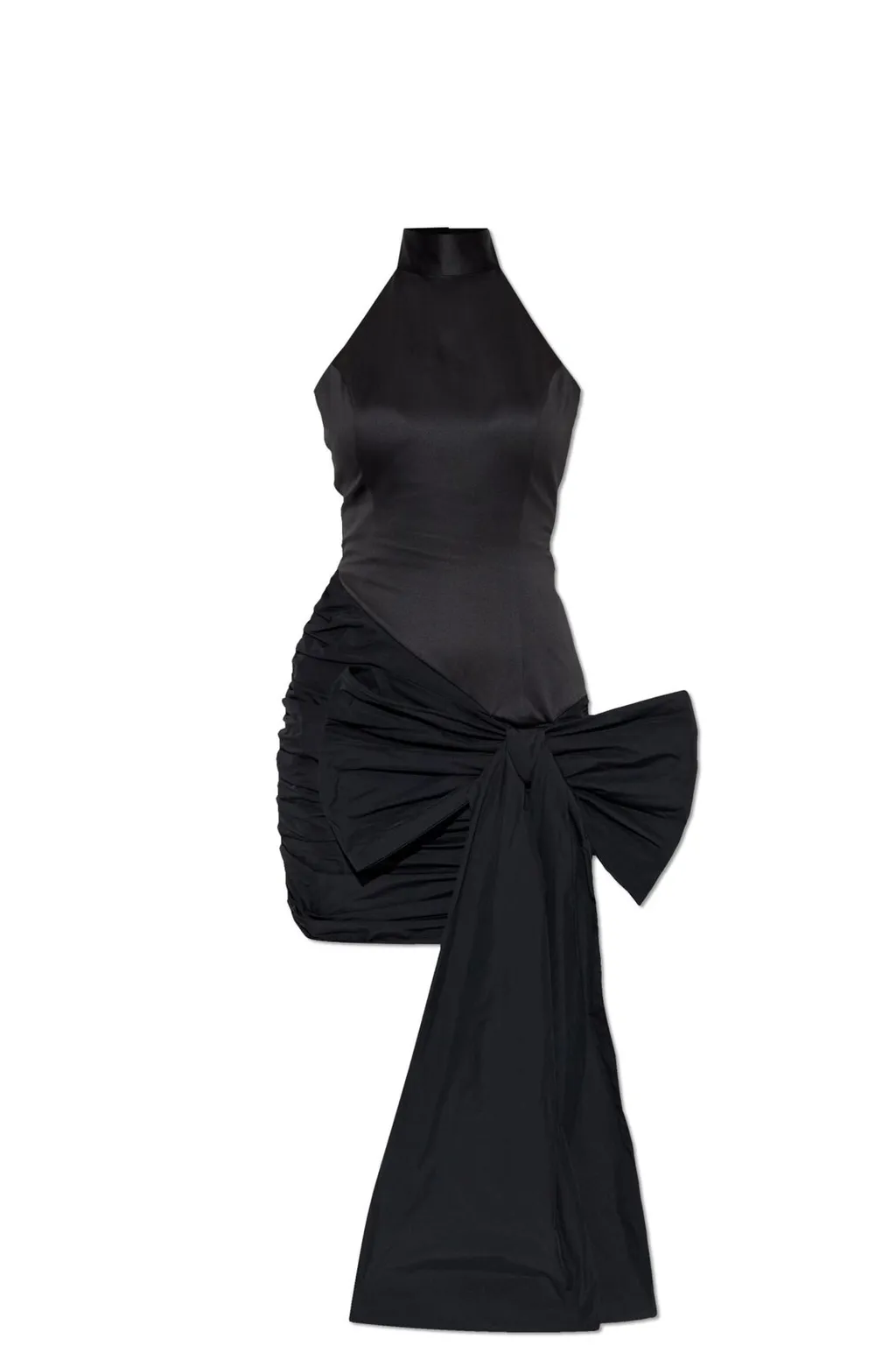 Rotate Bow-Detail Halterneck Dress