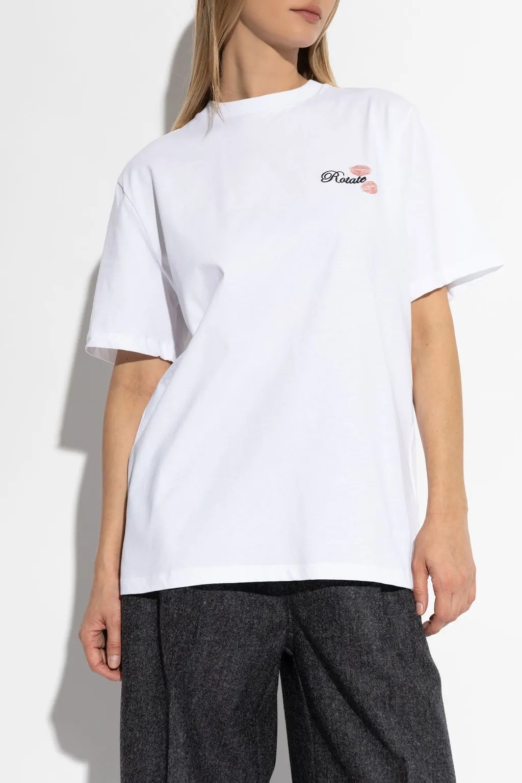 Rotate Logo-Embroidered T-Shirt