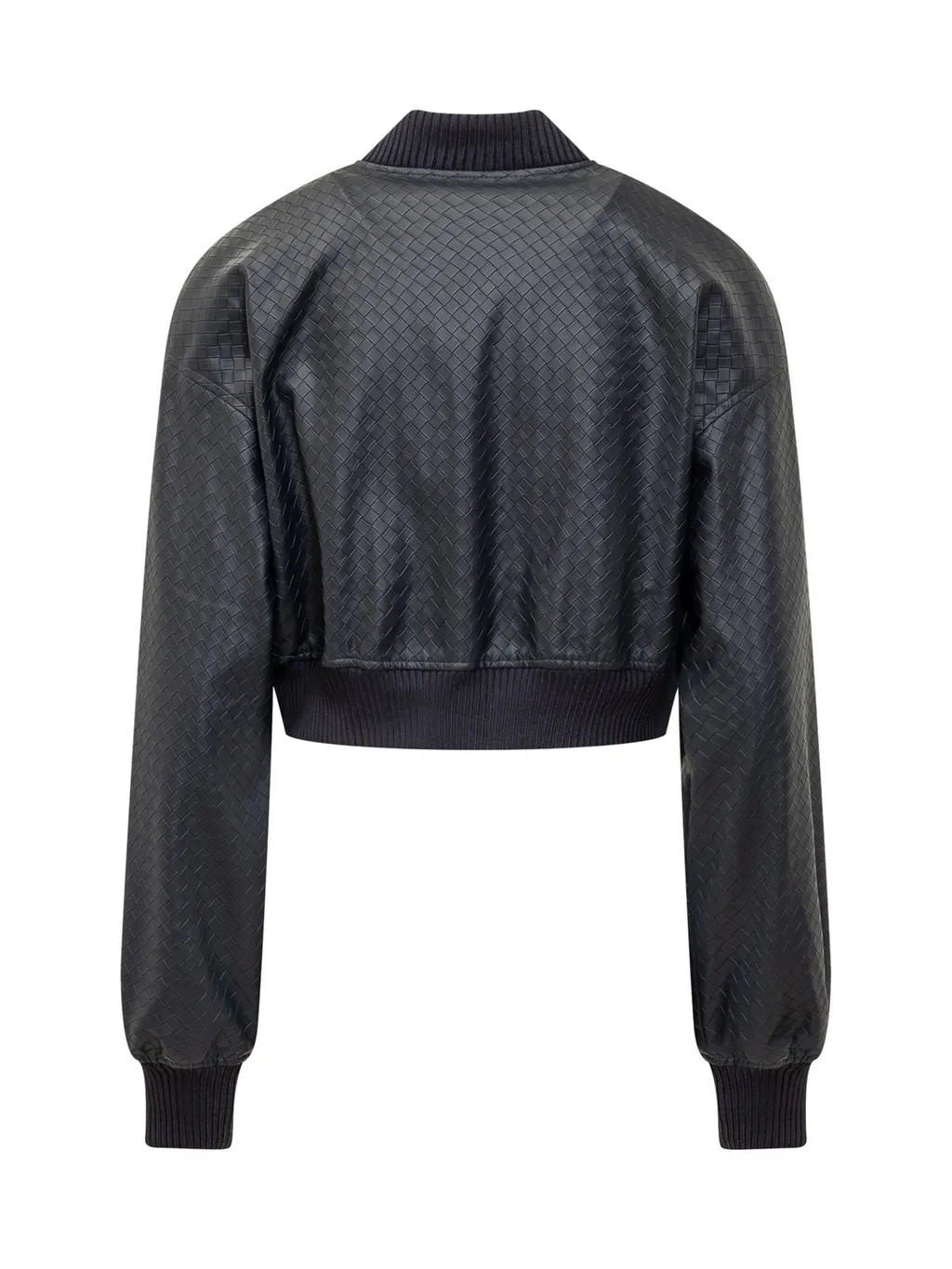 Rotate Braided Zipped Cropped Jacket