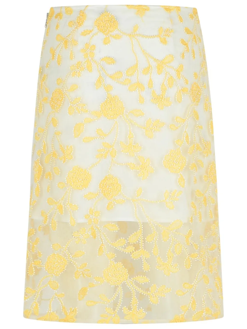 Rotate Flower-Beaded Pencil Skirt