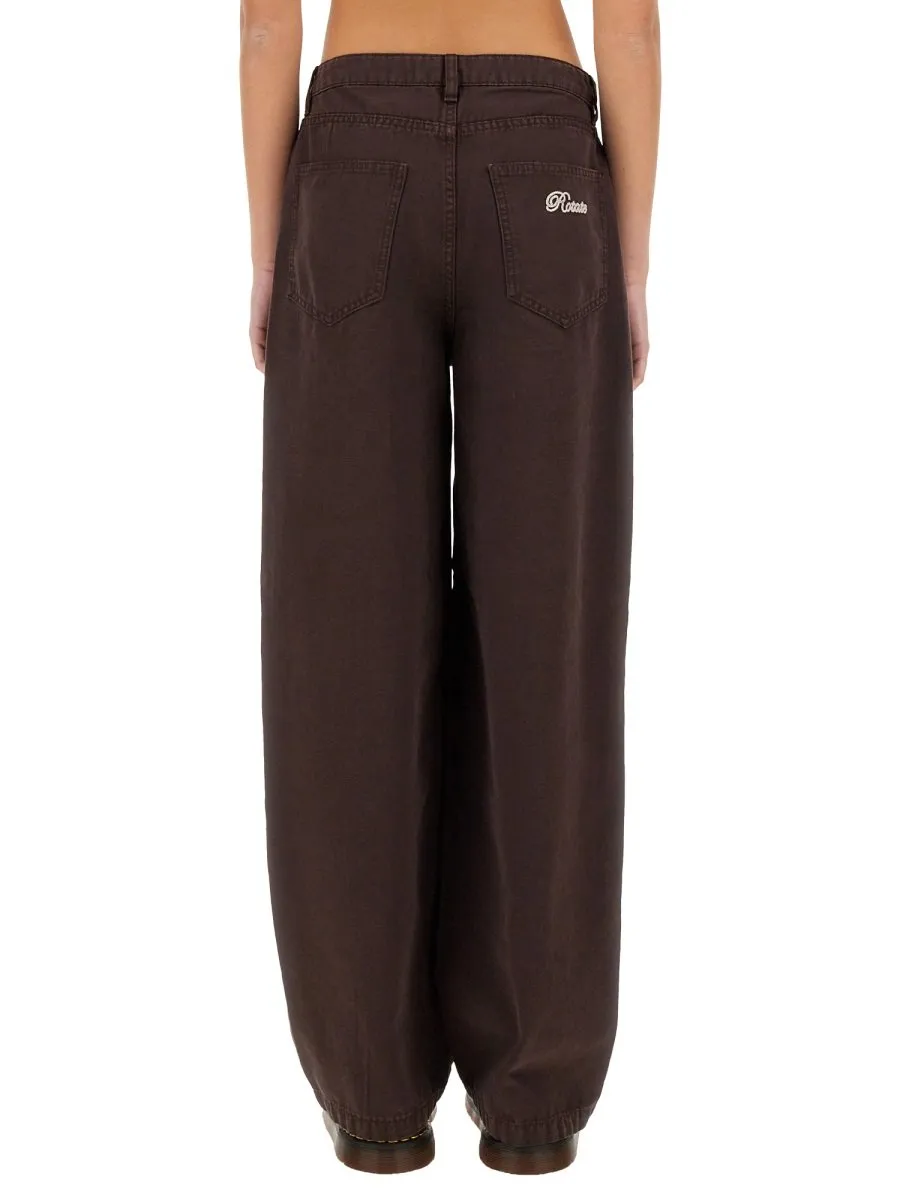 Rotate Relaxed Fit Wide Leg Pants