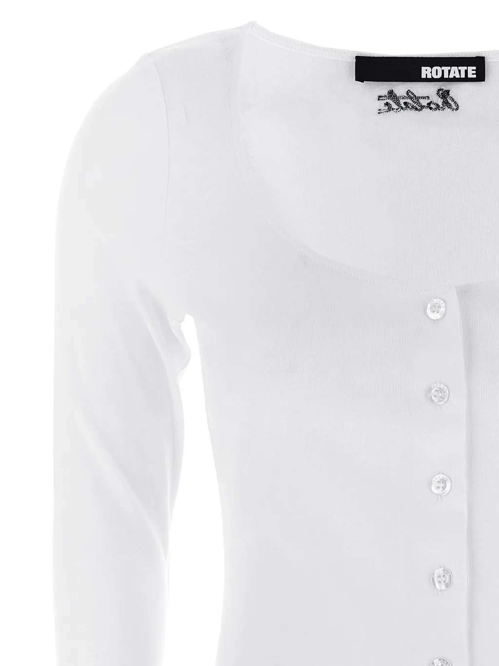 Rotate Buttoned Long Sleeve Top