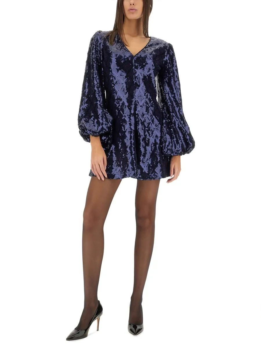 Rotate Sequin Embellished Mini Flowy Dress