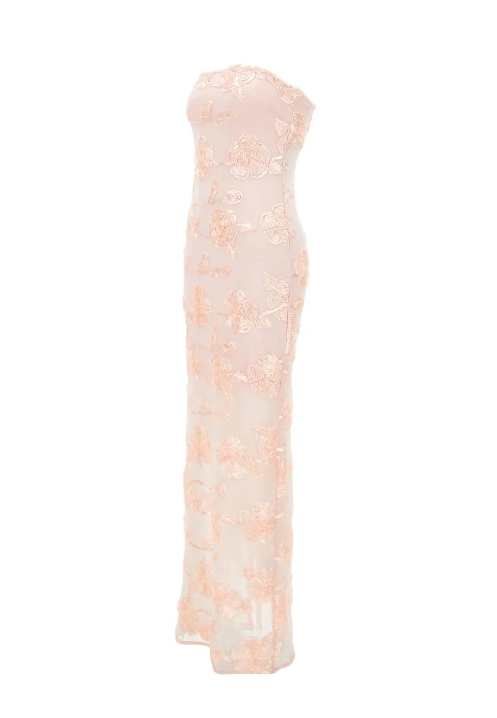 Rotate Flower Mesh Tube Dress