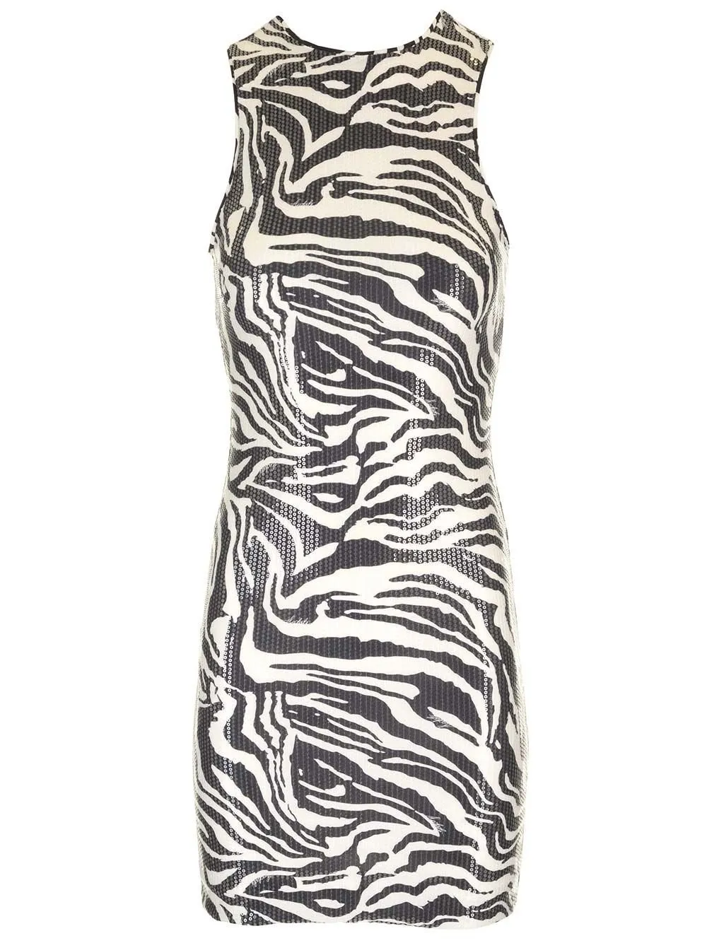 Rotate By Birger Christensen Sleeveless Sequined Zebra Dress