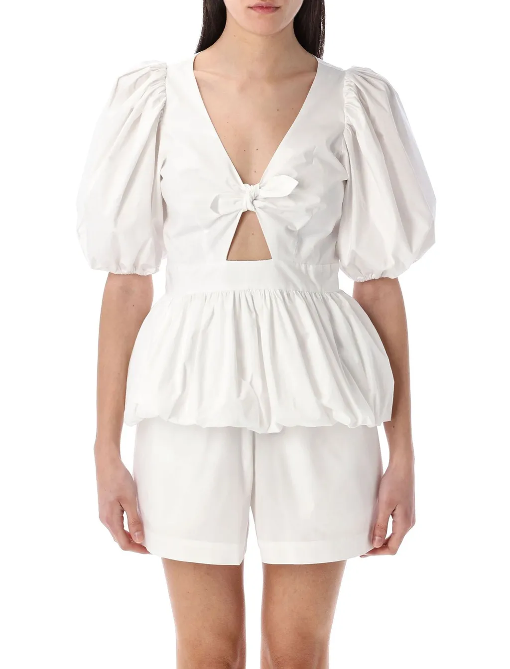 Rotate Puff Sleeve Peplum Top