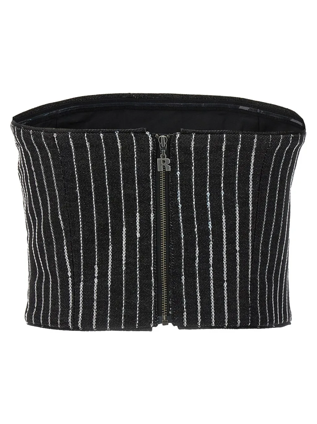 Rotate Sequined Twill Cropped Top