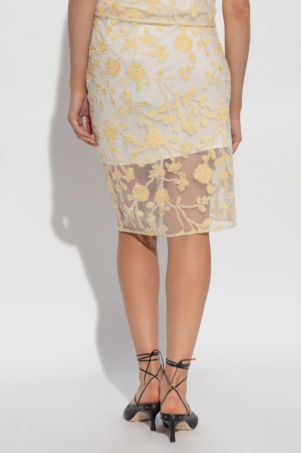 Rotate Skirt With Glittering Appliques