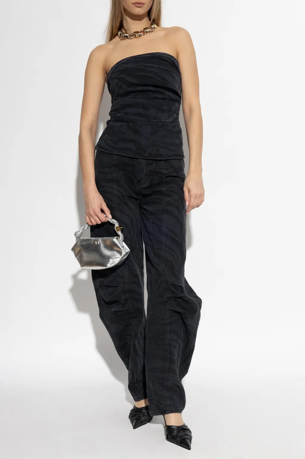 Rotate Strapless Ruched Detail Top