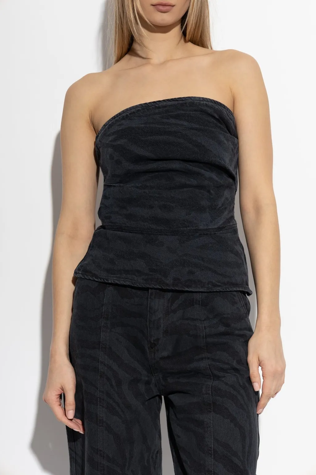 Rotate Strapless Ruched Detail Top
