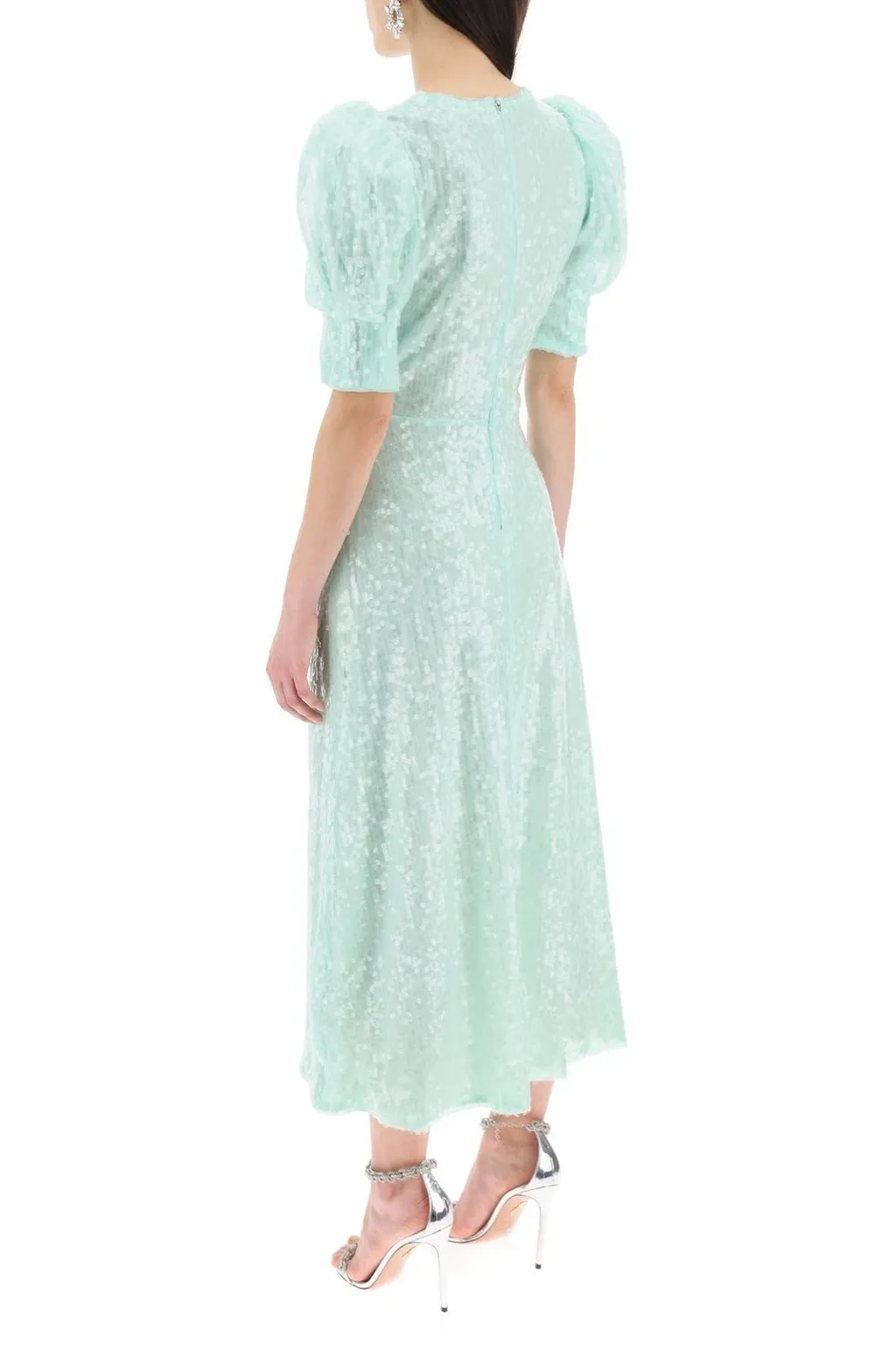 Rotate V-Neck Sequins Midi Dress