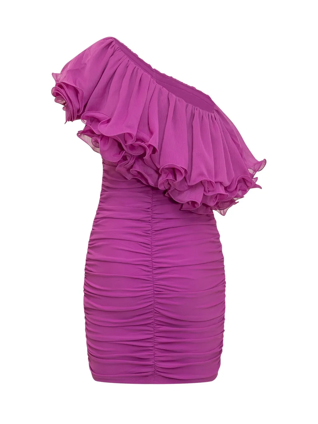 Rotate Chiffon Asymmetric Ruffled Mini Dress