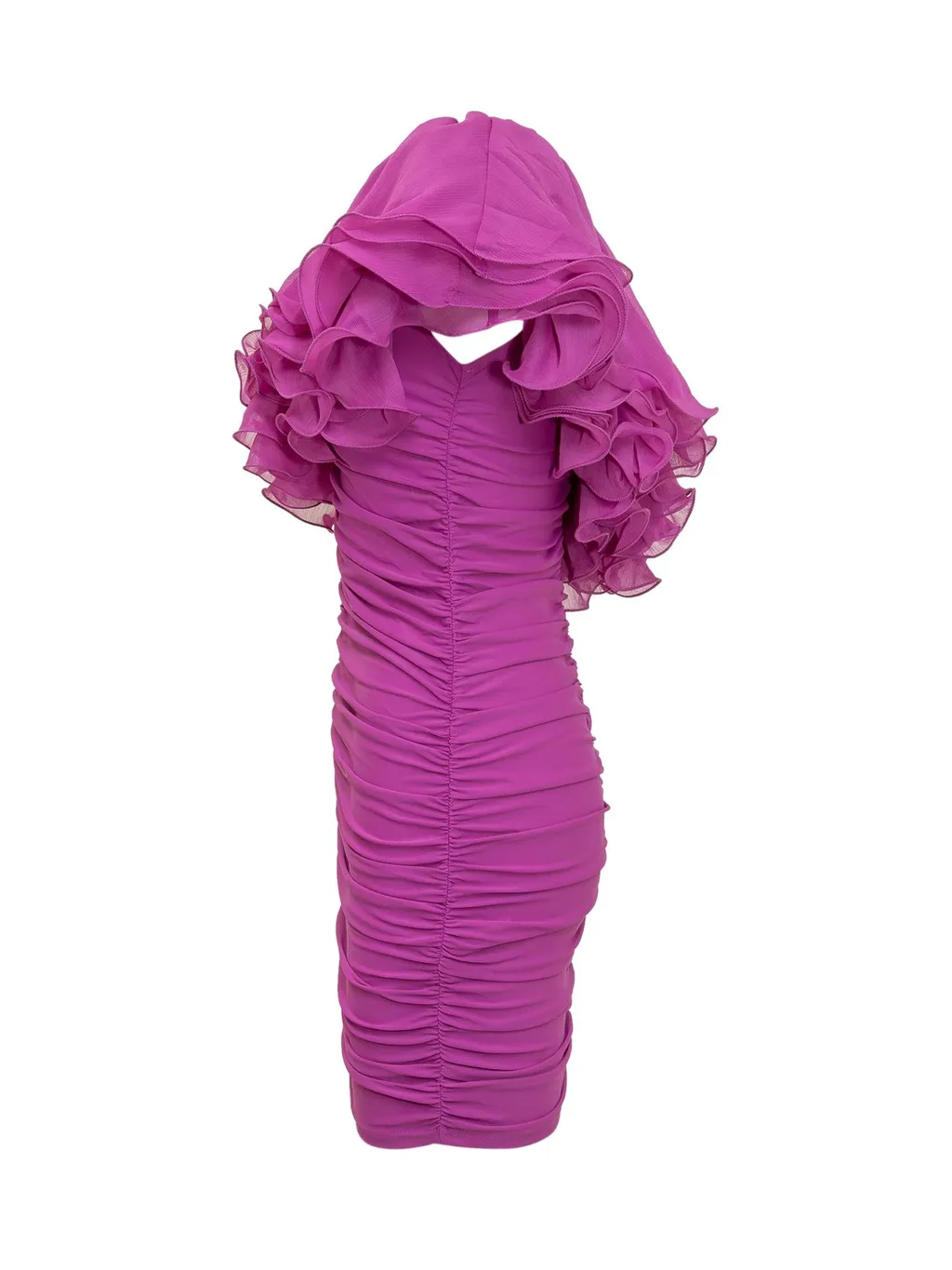 Rotate Chiffon Asymmetric Ruffled Mini Dress