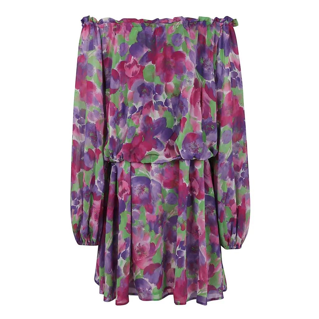 Rotate Light Flowy Flower Printed Mini Dress