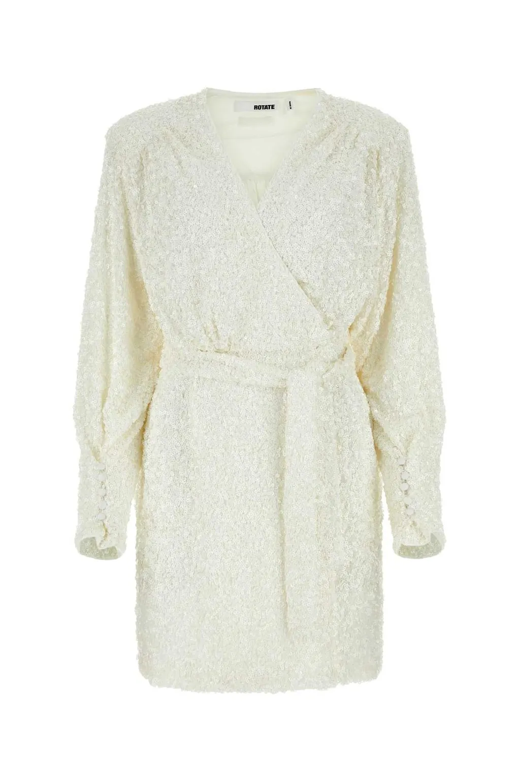 Rotate Sequin Embroidered Wrap Dress