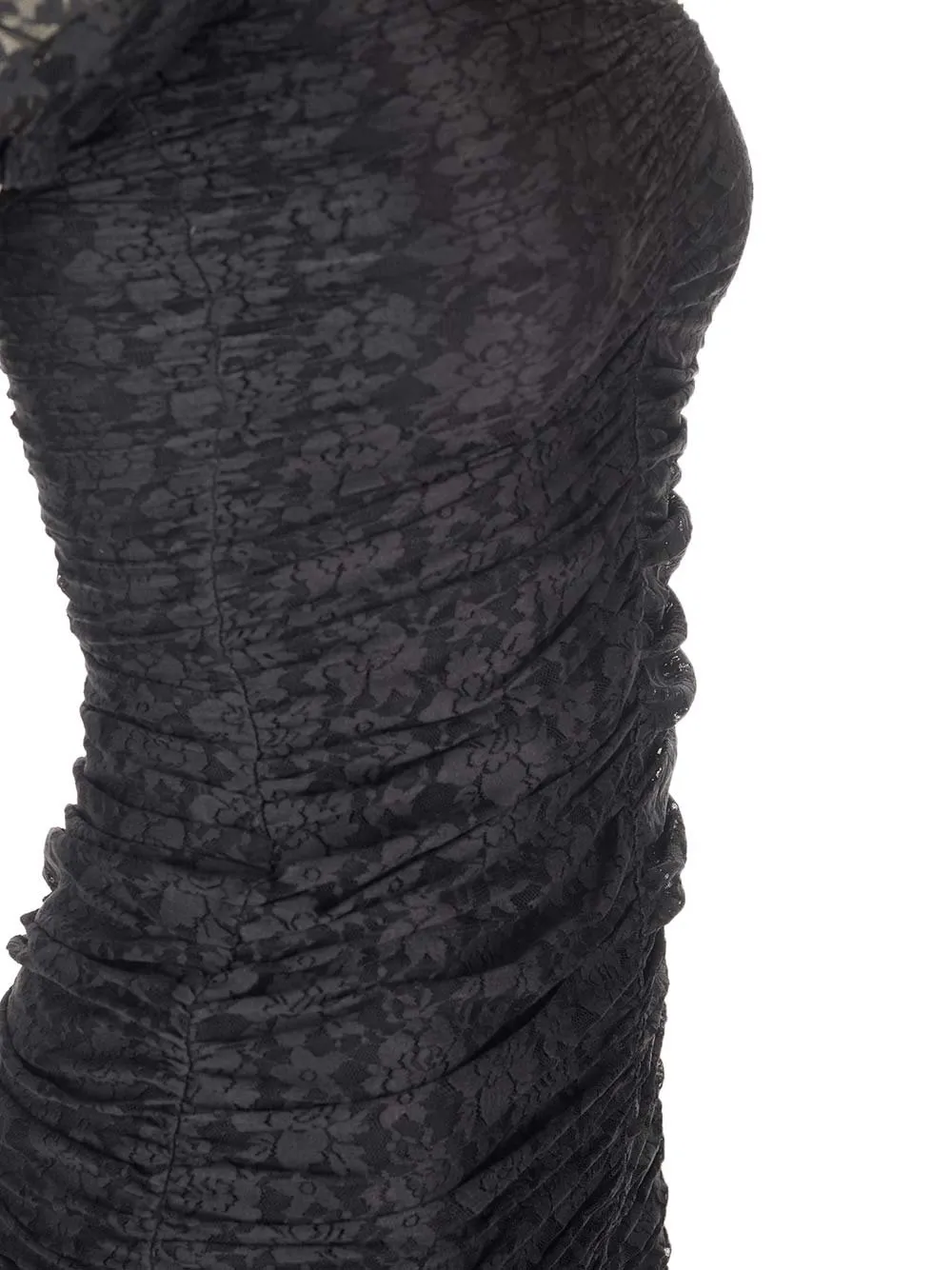 Rotate Ruched Lace Mini Dress