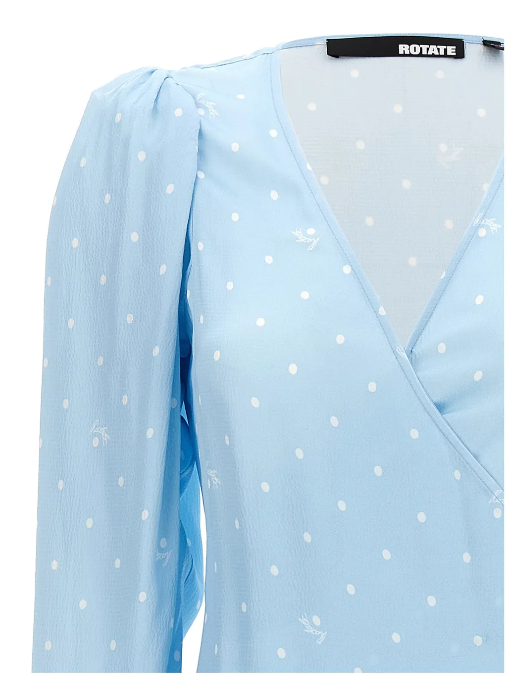 Rotate Textured Midi Wrap Dress