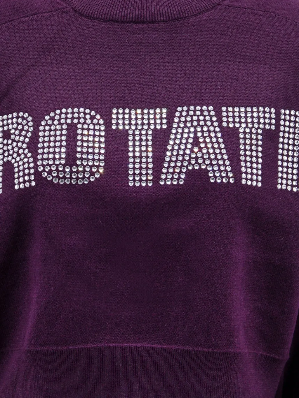 Rotate Rhinestone-Logo Cropped Sweatshirt