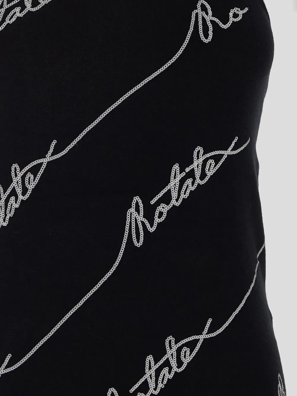 Rotate Sequin Logo Mini Dress