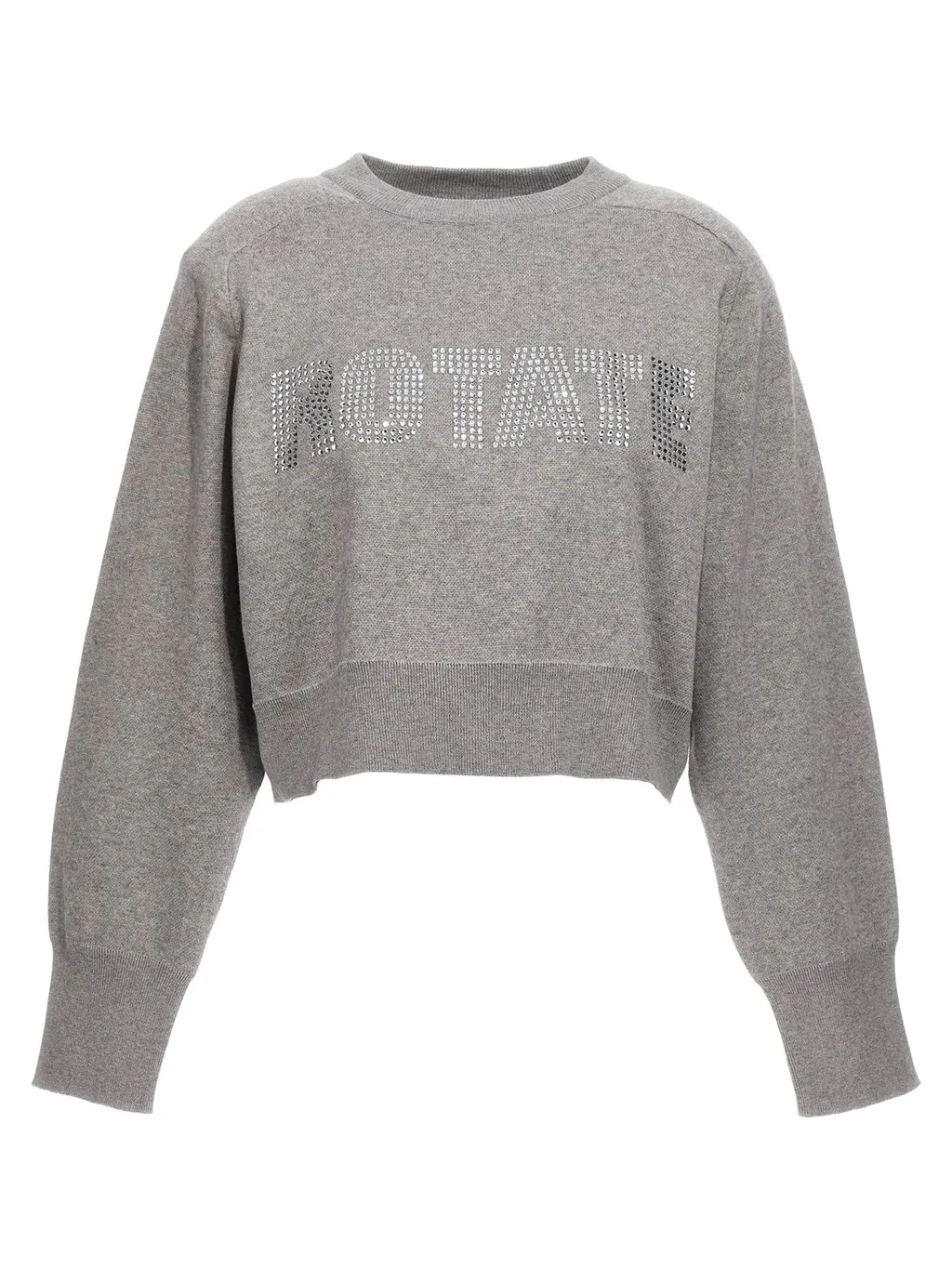 Rotate Logo Embellished Knitted Cropped Jumper
