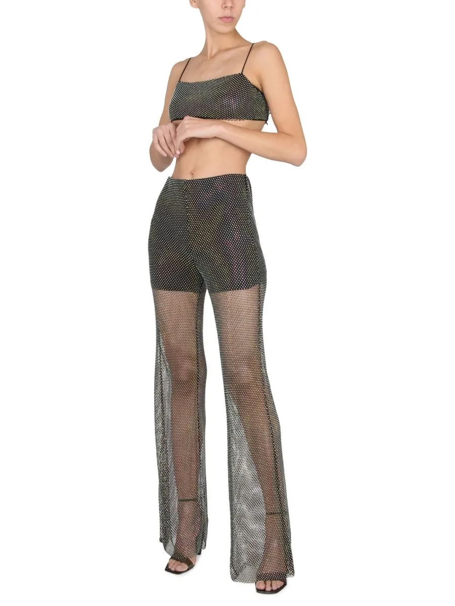 Rotate Mesh Wide-Leg Pant
