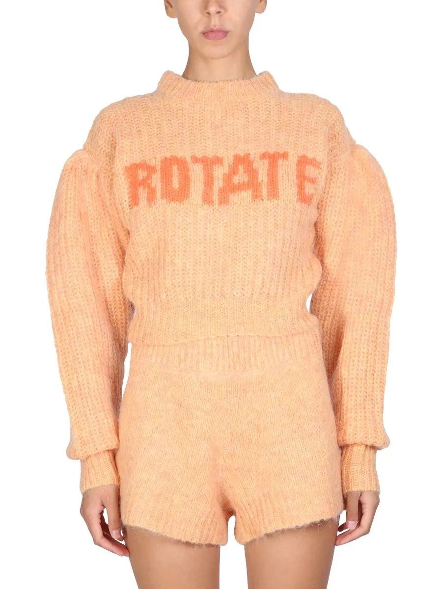 Rotate Adley Logo Intarsia Knit Jumper