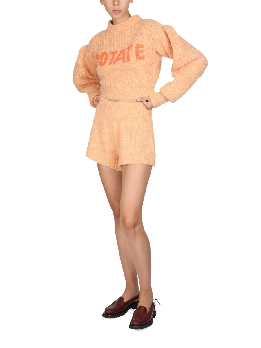 Rotate Adley Logo Intarsia Knit Jumper