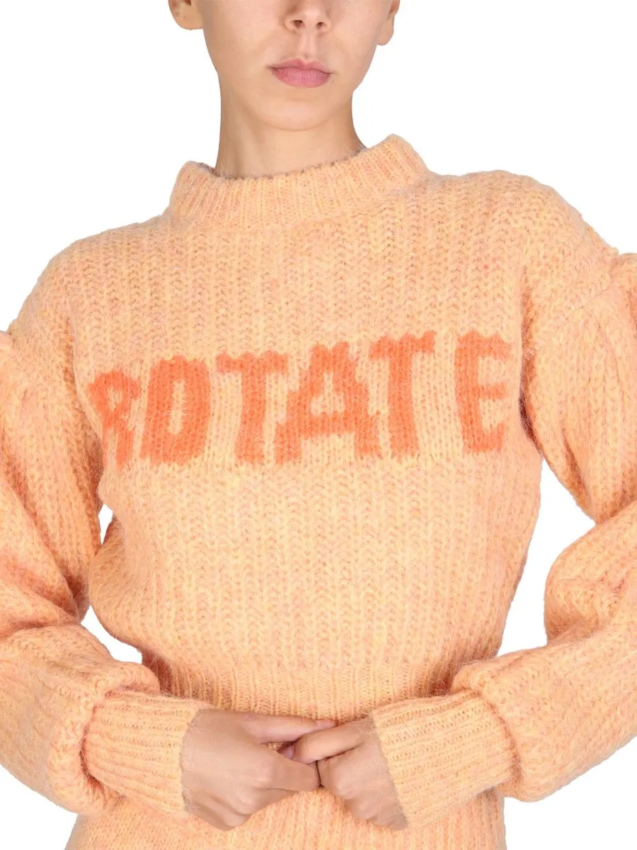 Rotate Adley Logo Intarsia Knit Jumper
