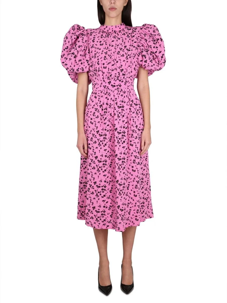 Rotate Allover Floral Printed Cut-Out Dress