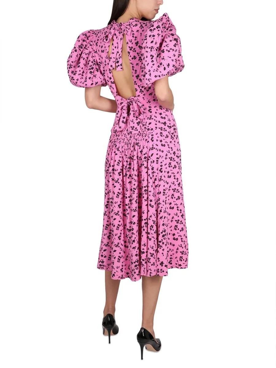 Rotate Allover Floral Printed Cut-Out Dress