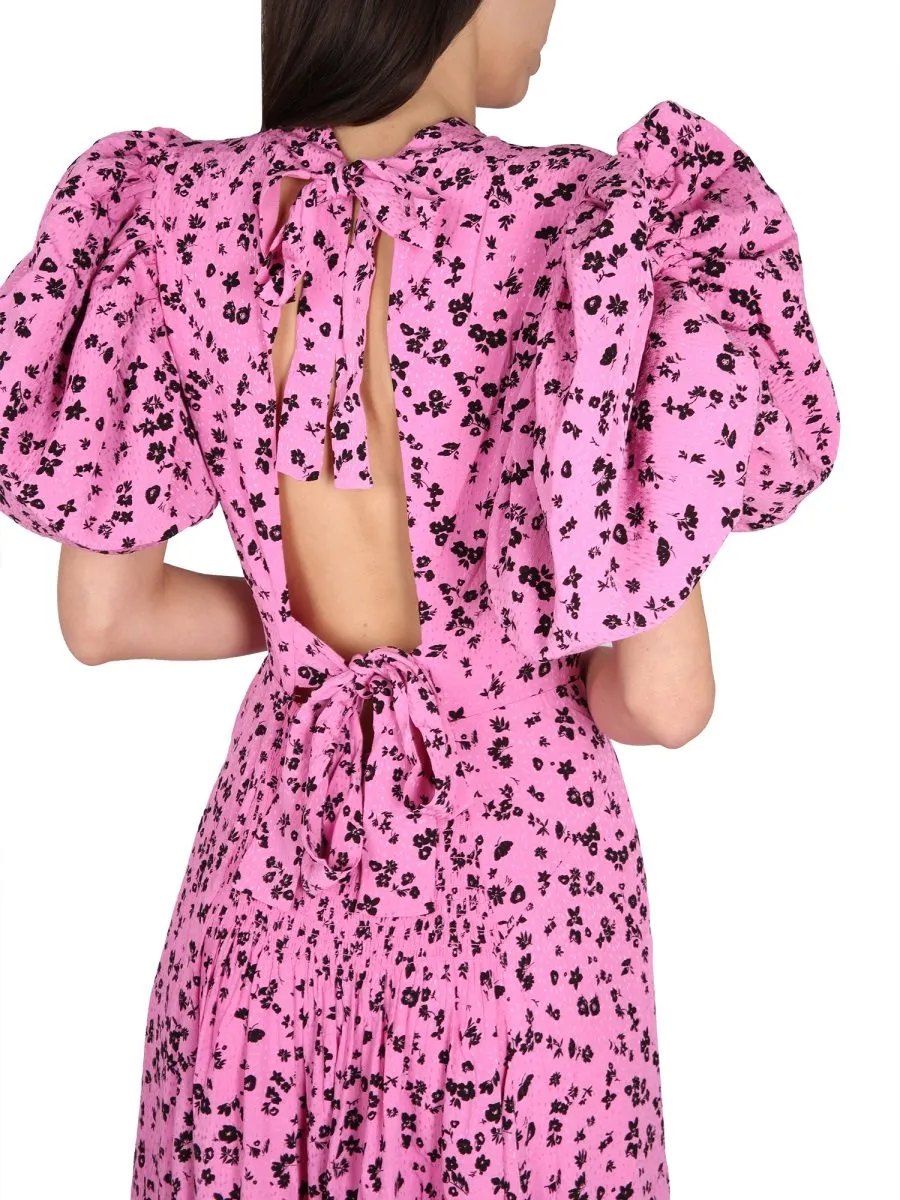 Rotate Allover Floral Printed Cut-Out Dress