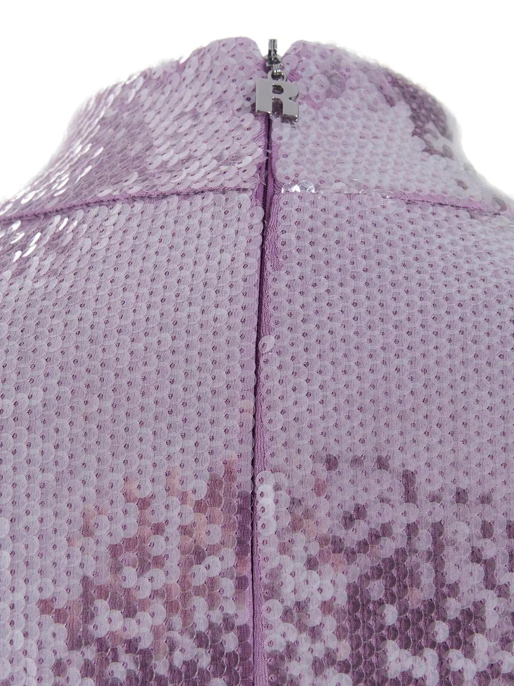 Rotate Sequinned High-Neck Cropped Top