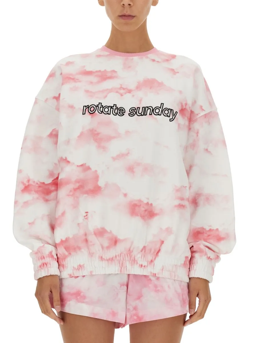 Rotate Logo Embroidered Crewneck Sweatshirt