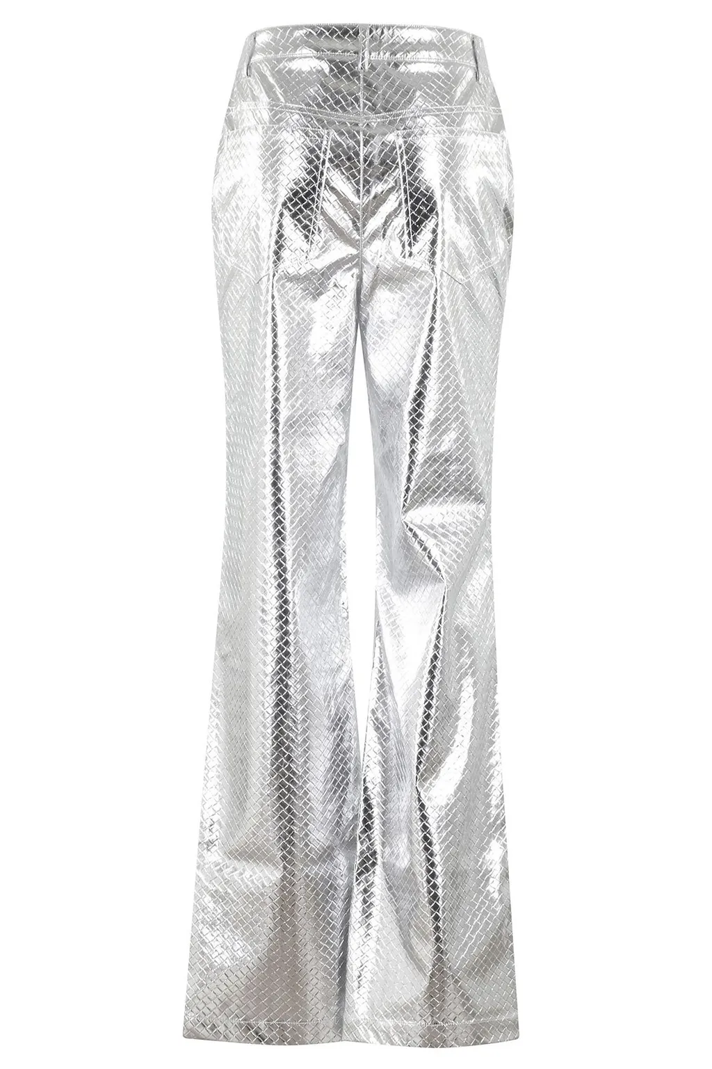 Rotate Metallic Effect Wide-Leg Trousers