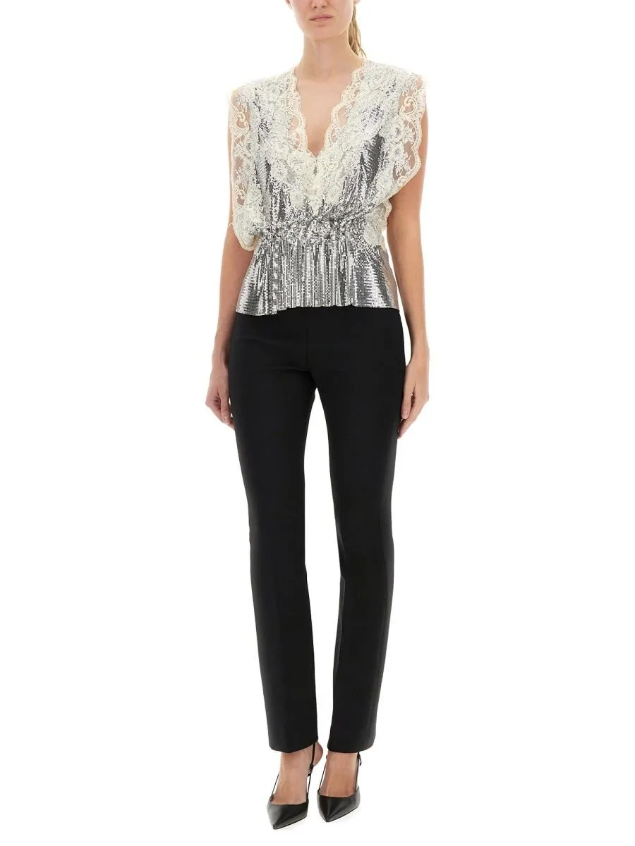 Rabanne Lace Sequin-Embellished Sleeveless Top