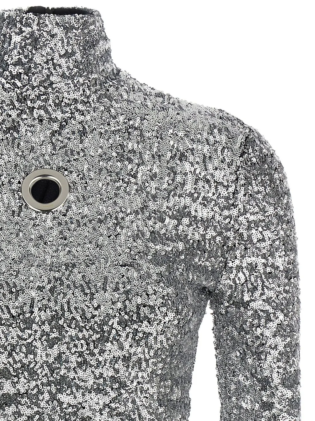 Rabanne Sequin Turtle-Neck Top