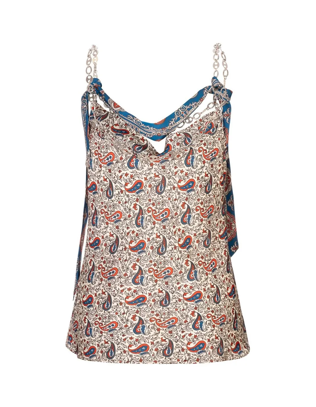 Rabanne Paisley Print Cowl Neck Top