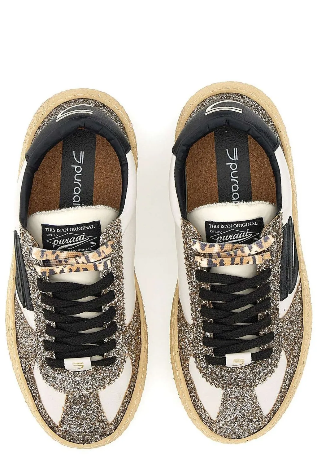 Puraai Vintage Glitter Sneakers