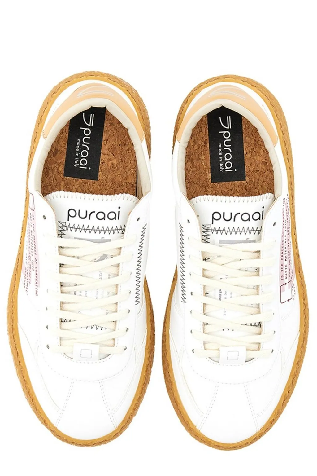 Puraai Slogan Printed Lace-Up Sneakers