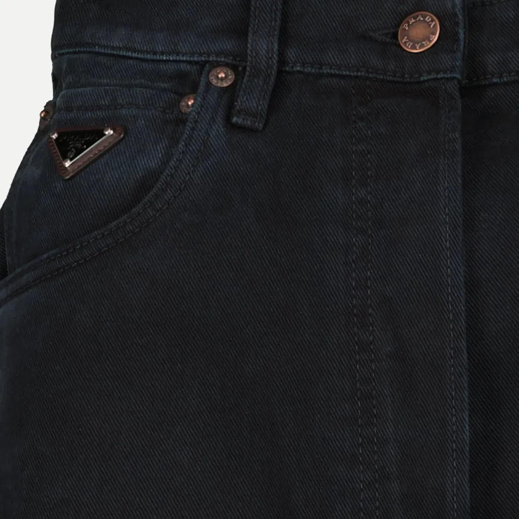Prada Logo-Patch Wide Leg Jeans