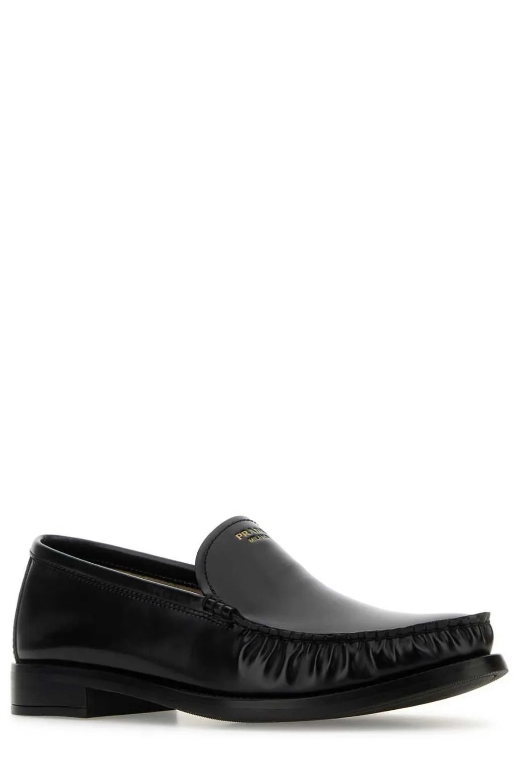 Prada Logo-Debossed Ruched Loafers