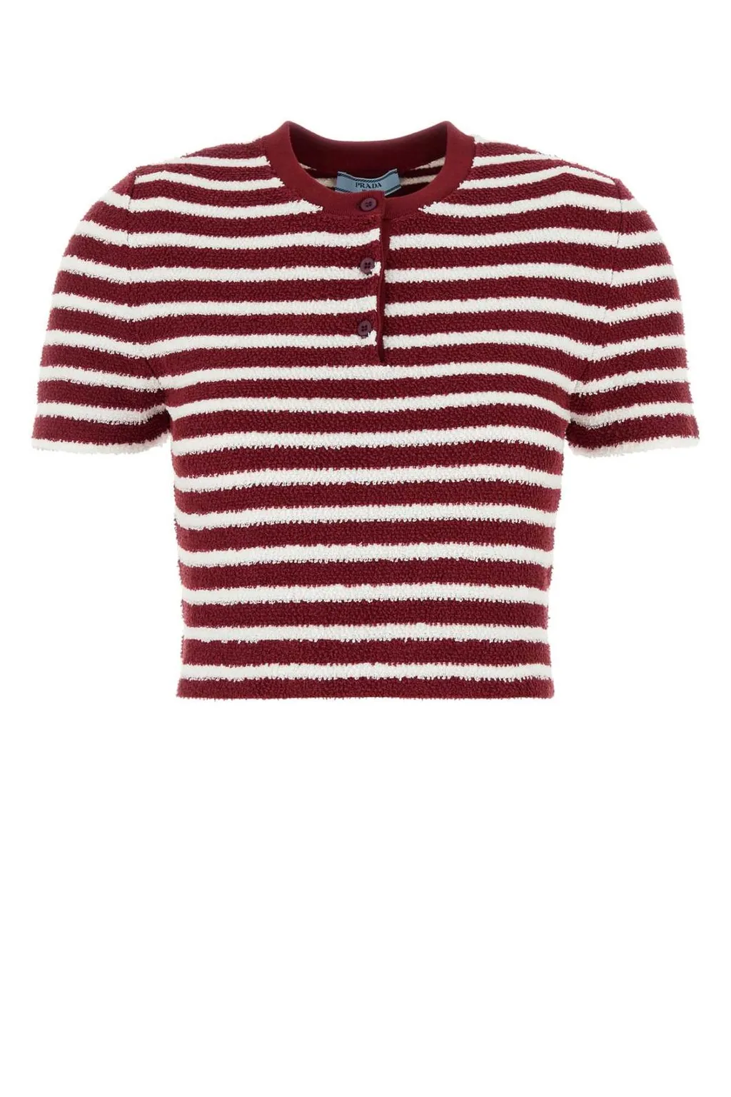 Prada Striped Straight Hem Polo Top