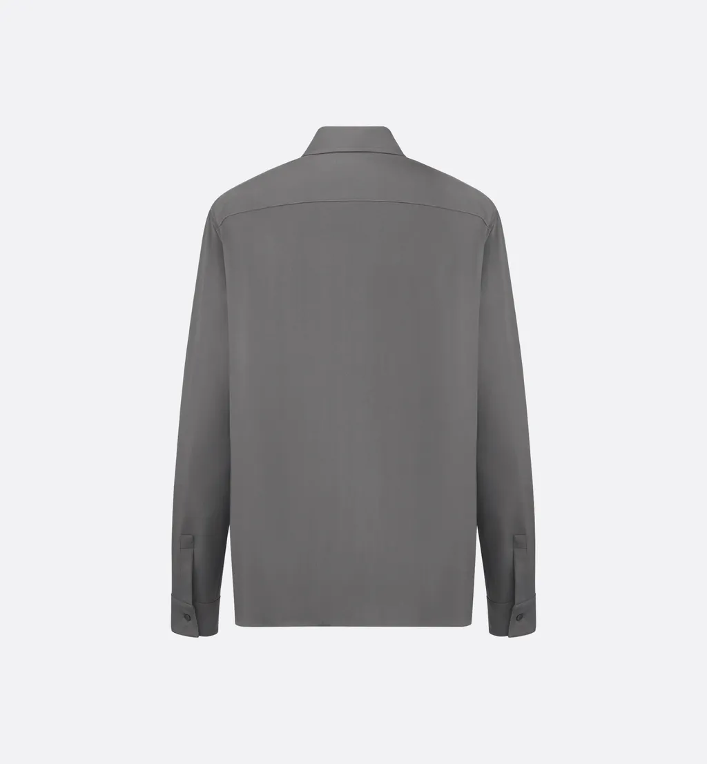 Zipped Shirt With Cd Icon Embroidery