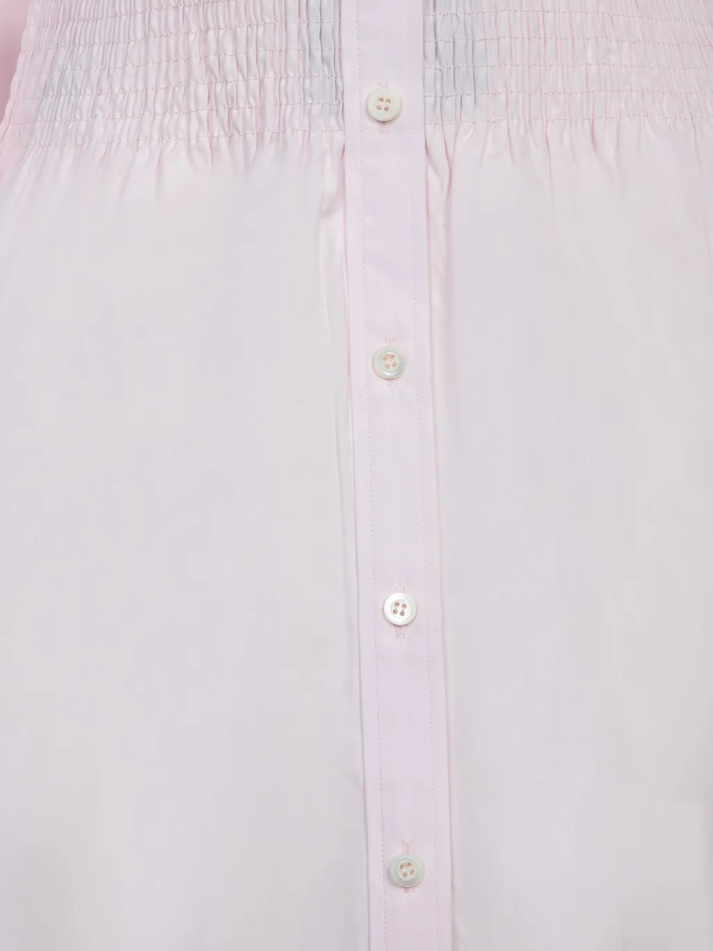 Prada Smocked-Waist Long-Sleeved Poplin Shirt