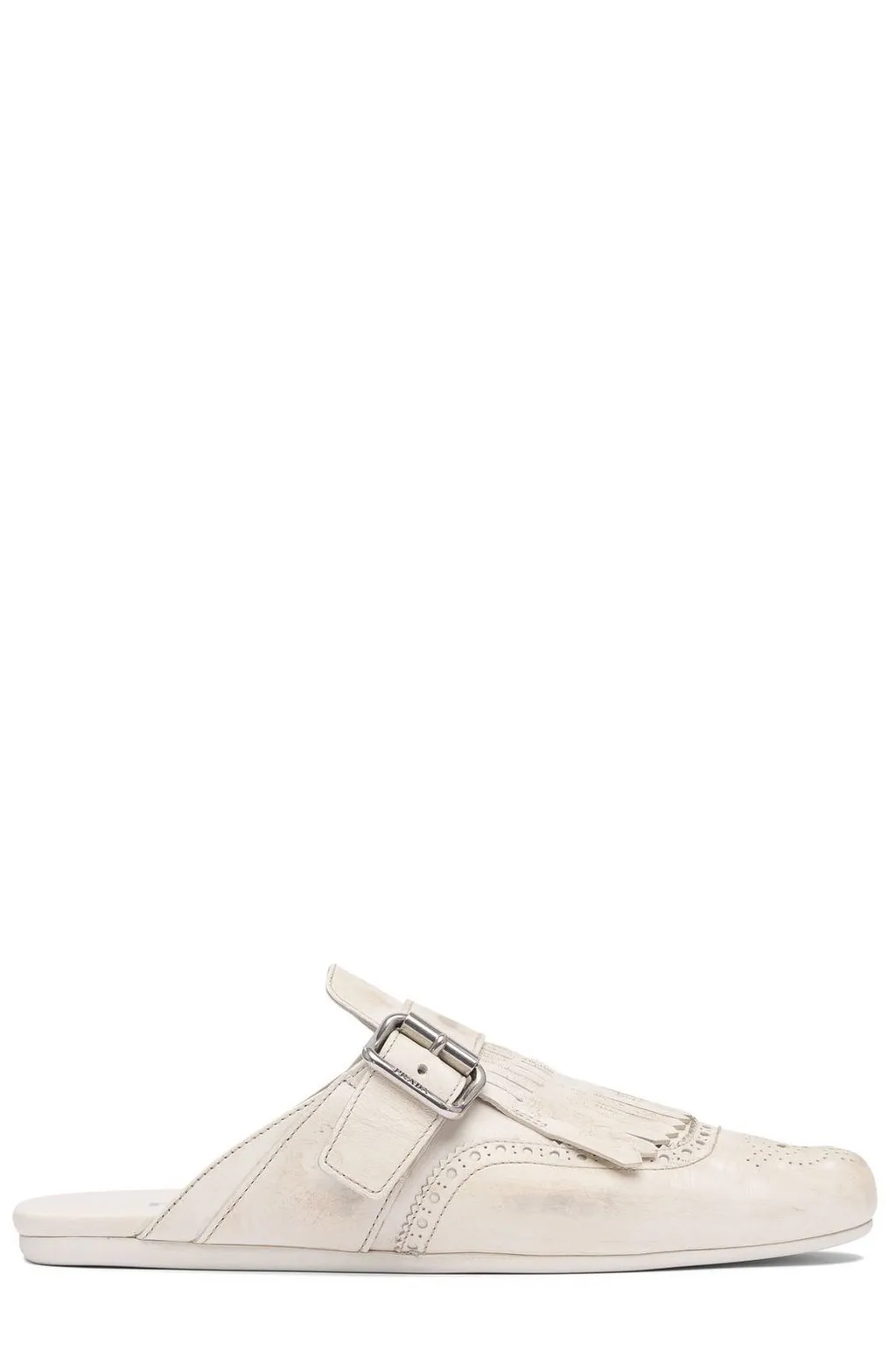 Prada Fringe-Detailed Slip-On Mules