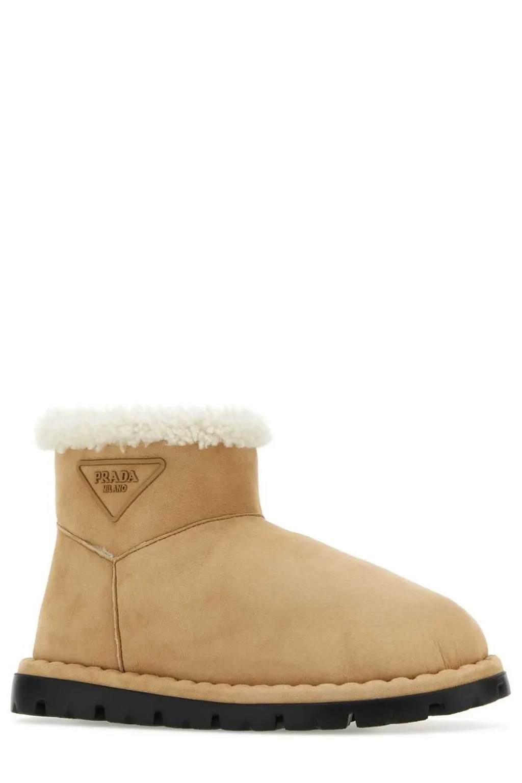 Prada Logo-Triangle Round Toe Boots