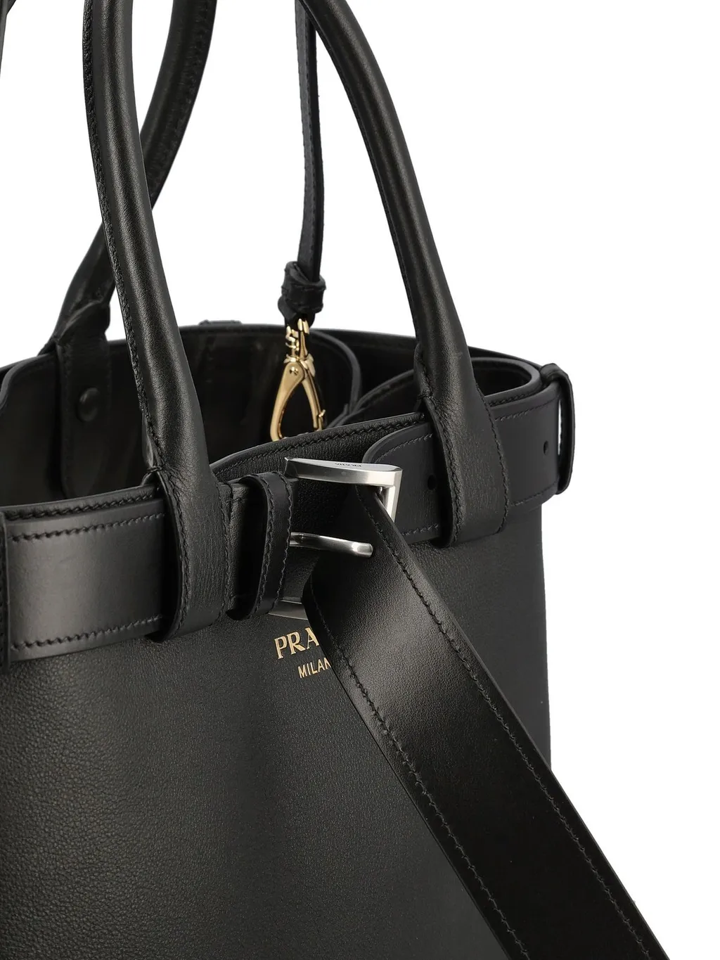 Prada Open-Top Large Belted Handbag
