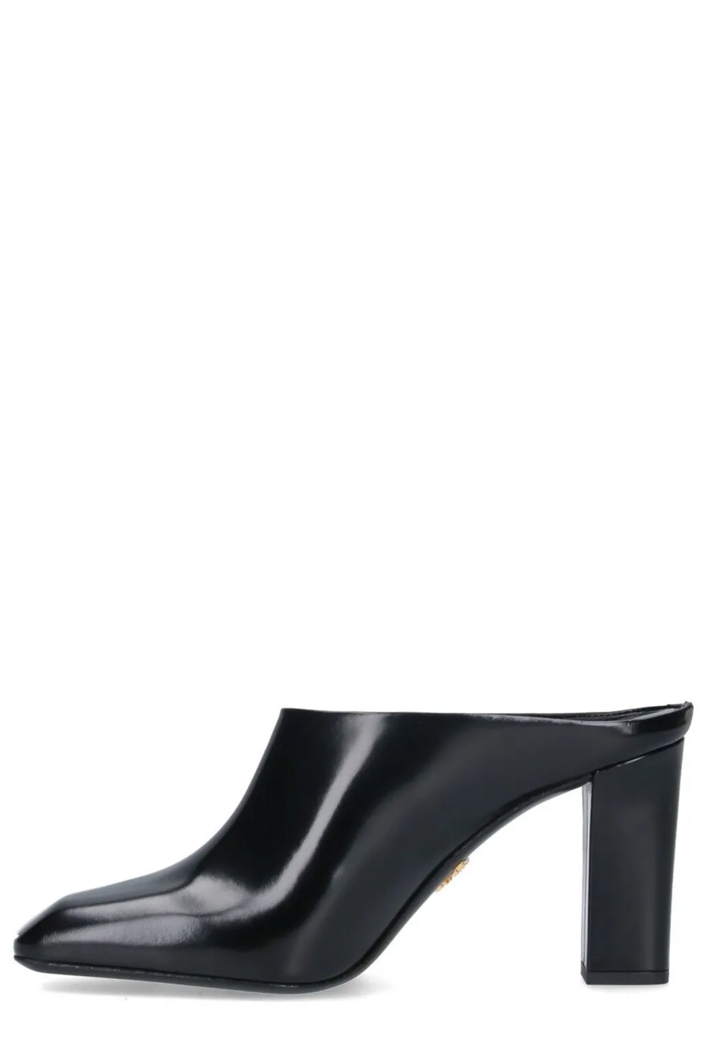 Prada Logo Detailed Square Toe Slip-On Mules