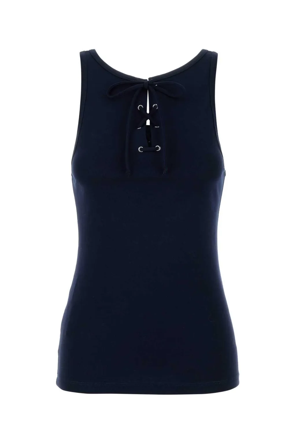 Prada Triangle-Patch Scoop Neck Tank Top
