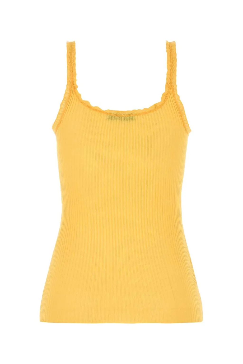 Prada Lace-Detailed Ribbed Tank Top